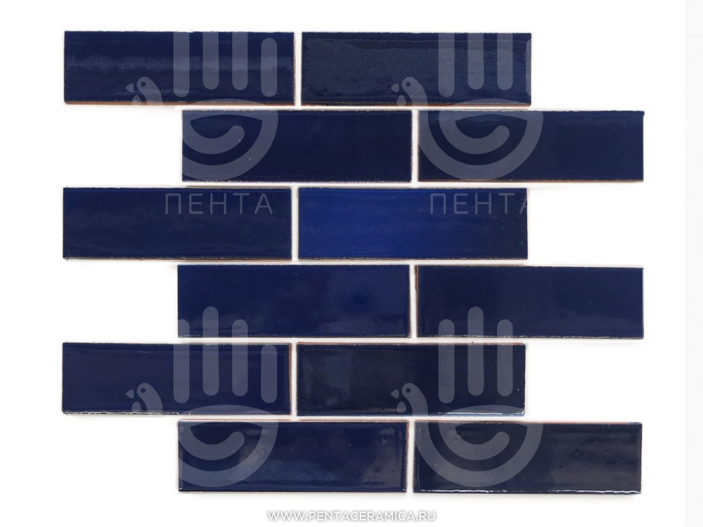 Плитка прямоугольник 5х15 см - Синий кобальт