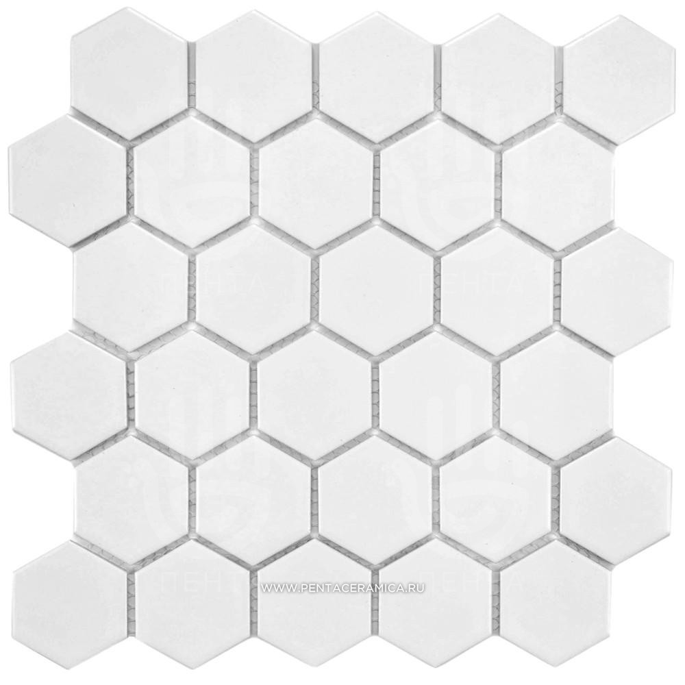 Плитка шестиугольник большой - Белый