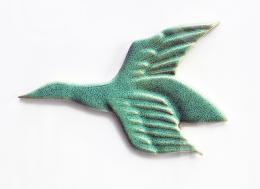 Плитка Птица зелёная матовая