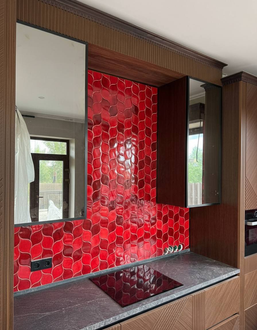 Плитка Листик Оранжевый