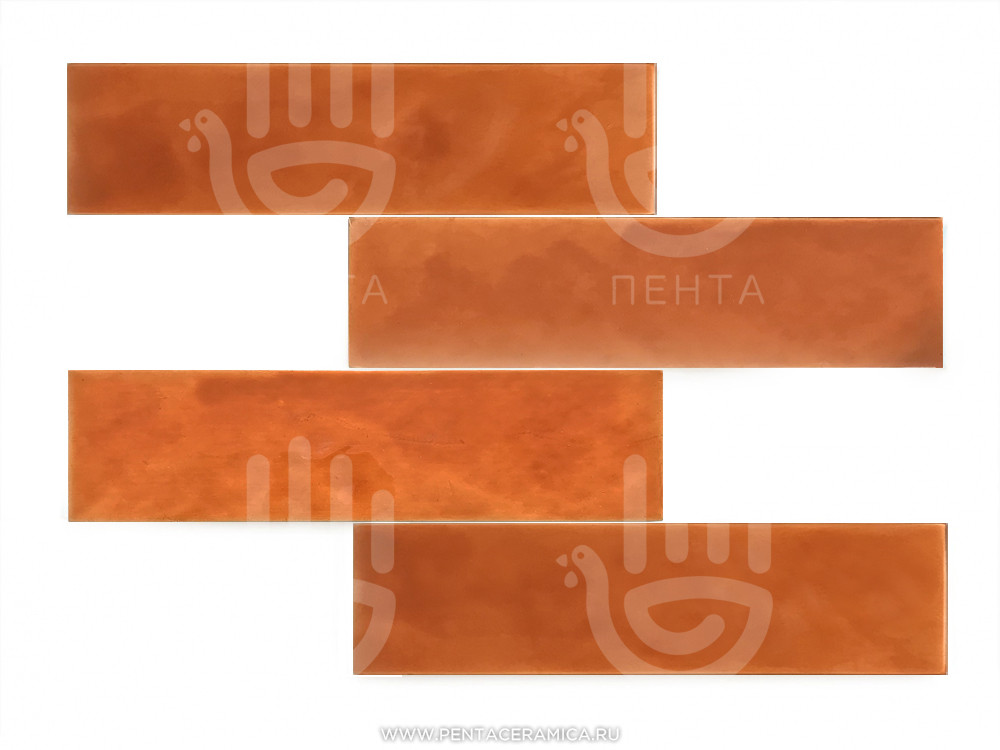 Плитка прямоугольник 7х30 см - Оранжевый пламенный