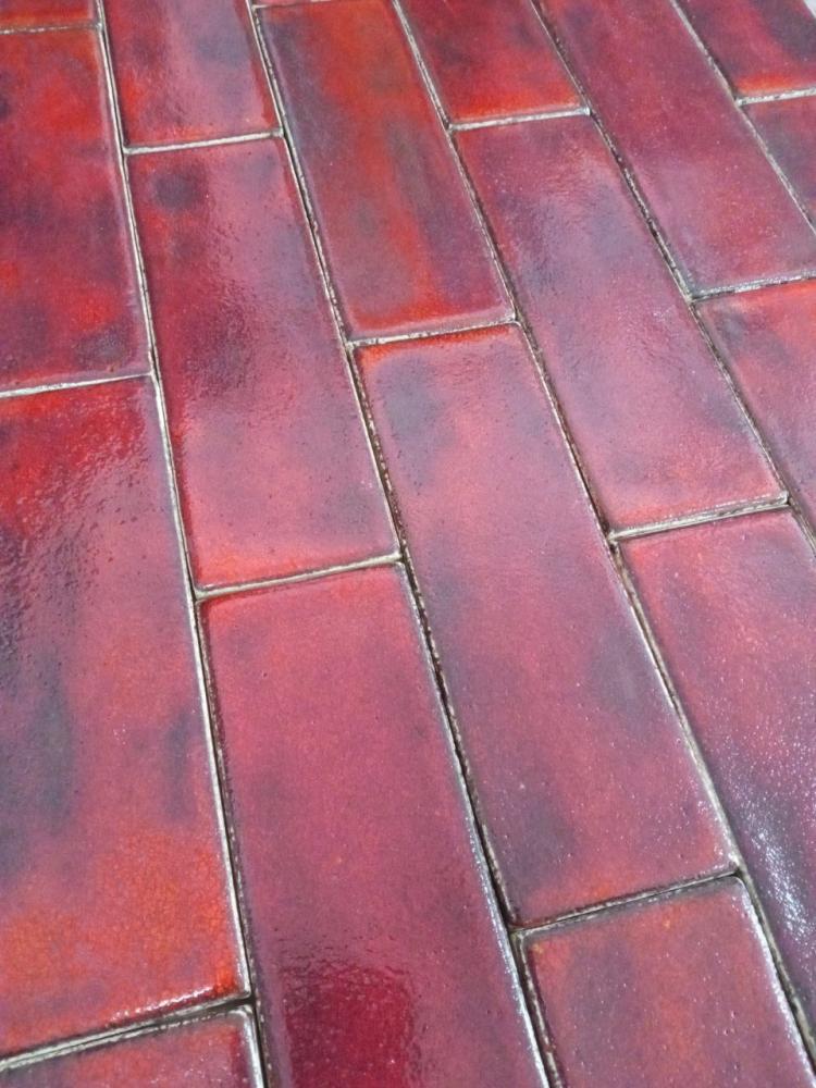 Плитка прямоугольник 5х15 см - Карминово-красный