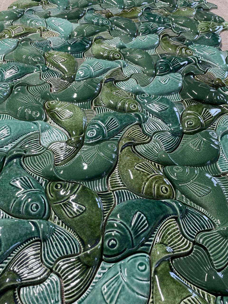 Плитка Рыбка Золотой микс