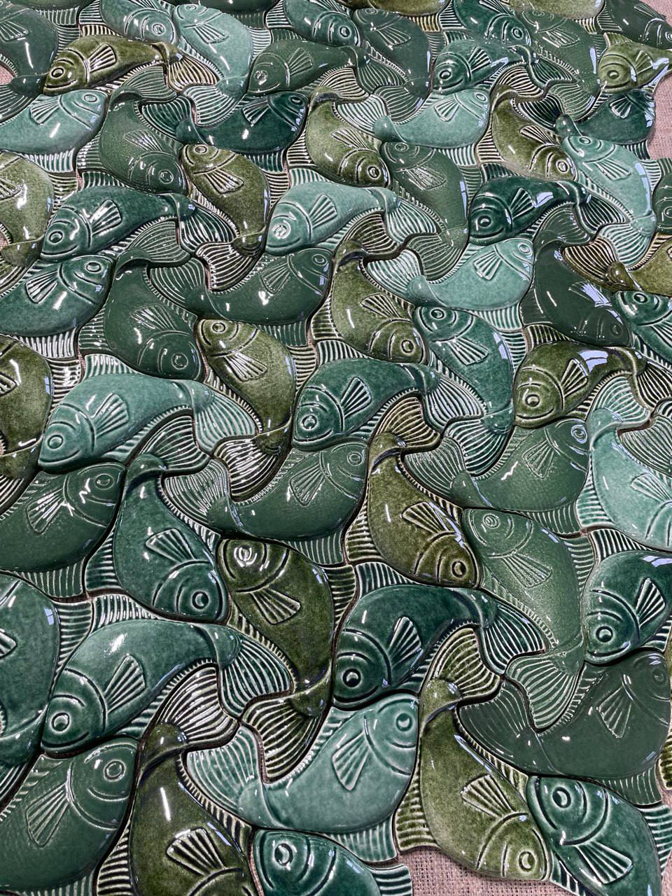 Плитка Рыбка Золотой микс