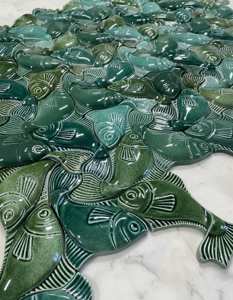 Плитка Рыбка Золотой микс