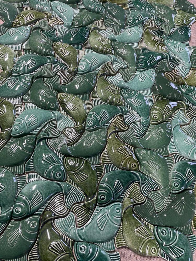 Плитка Рыбка Золотой микс